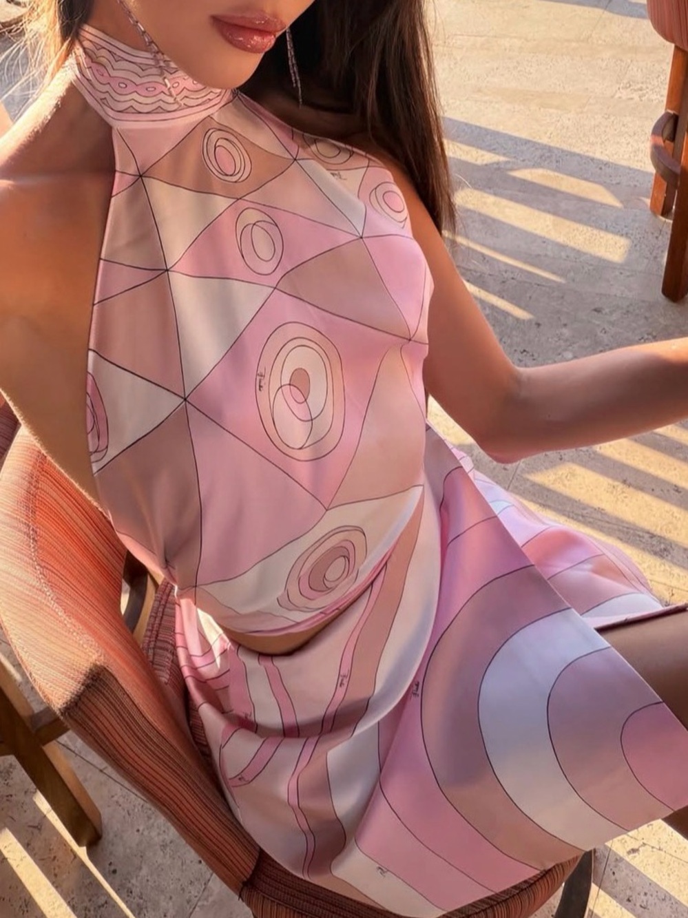 PUCCI OCCHI PRINT HALTER TOP